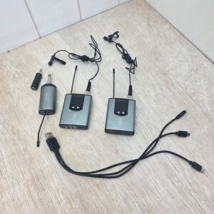 MPH-05 YM-2 Dual UHF Wireless Lavalier Microphone System with Receiver Grey